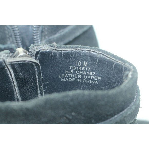 Tommy Girl Ankle Boots Womens 10 Black Suede Steampunk Zip Side Stiletto Heel - Picture 5 of 8